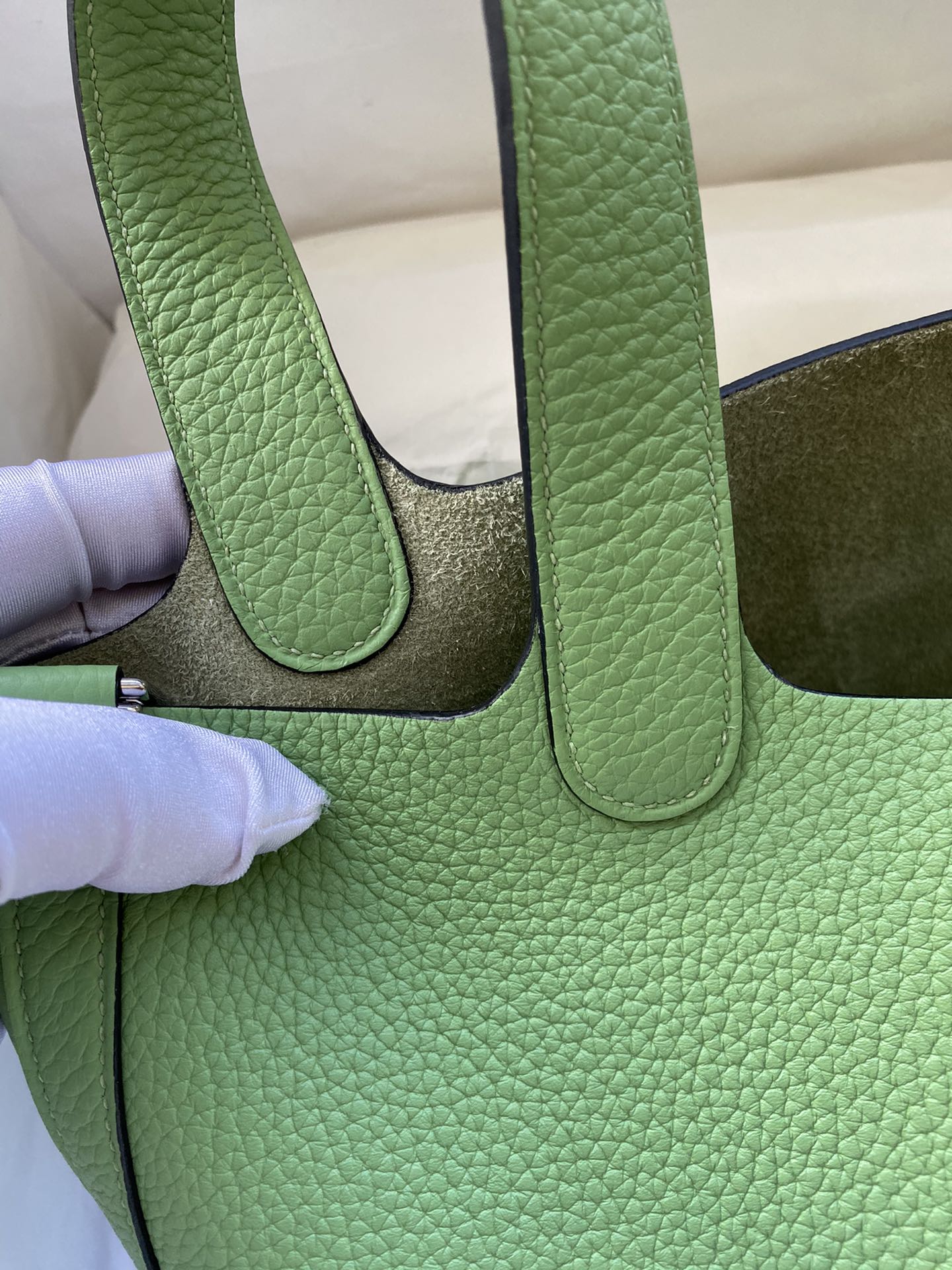 Hermes Picotin Lock 18 Bag In Green Kiwi Clemence Leather